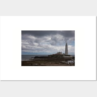 St Mary's Island under a stormy sky Posters and Art